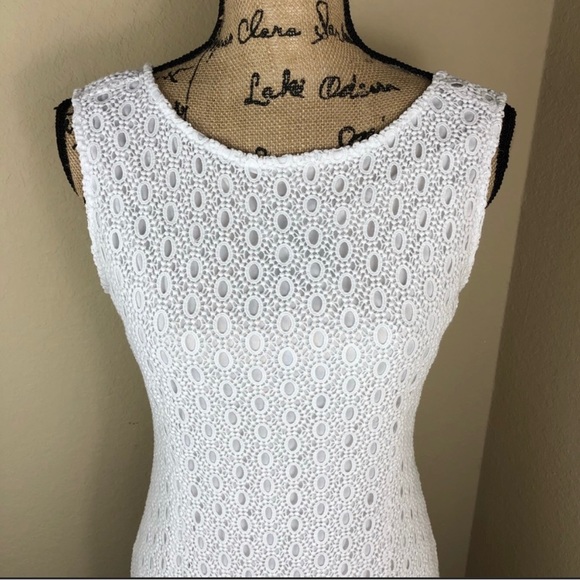 Cato White Sleeveless Eyelet Wedding Dress NWT 10 - Picture 2 of 5